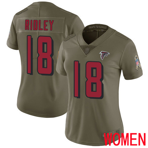Atlanta Falcons Limited Olive Women Calvin Ridley Jersey NFL Football #18 2017 Salute to Service
